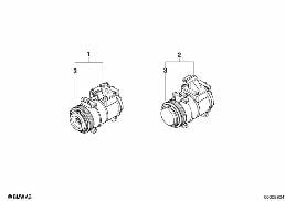 ES compresseur de climatisation diagram for BMW 7 Series E38 735iL