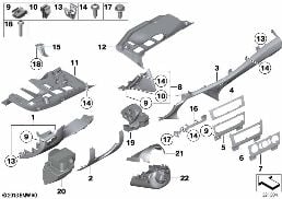 MOUNTING PARTS, I-PANEL, BOTTOM diagram for BMW X1 E84 20i