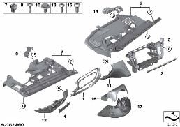 MOUNTING PARTS, I-PANEL, BOTTOM diagram for BMW 6 Series F12 650iX
