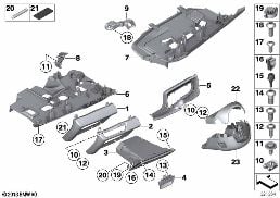 Piezas adosadas tablero instrum. abajo diagram for BMW 7 Series F02 740Li