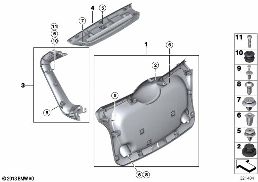 Verkleidung Heckklappe diagram for BMW MINI Paceman R61 Cooper