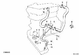 Kurbelgehäuse-Entlüftung/Ölabscheider diagram for BMW 3 Series E30 M3