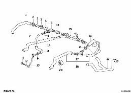 INDEPENDENT HEATING WATER VALVES diagram for BMW 5 Series E34 525tds