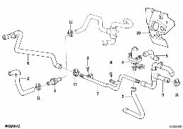 INDEPENDENT HEATING WATER VALVES diagram for BMW 8 Series E31 850Ci