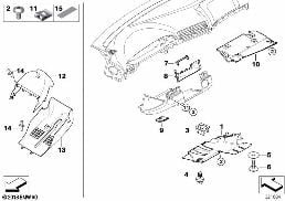 Porte-instruments / pièces accolées diagram for BMW 5 Series E39 525td