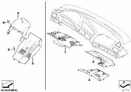 INSTRUMENT CARRIER / MOUNTING PARTS diagram for BMW 7 Series E38 735iL