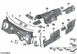 NOISE INSULATION, FRONT II diagram for BMW 6 Series F12 650iX
