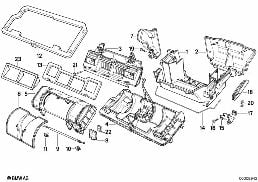 HOUSING PARTS AUTOMATIC AIR CONDITIONING diagram for BMW 8 Series E31 850Ci