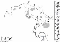 BRAKE PIPE, FRONT diagram for BMW 3 Series F34 GT 328iX