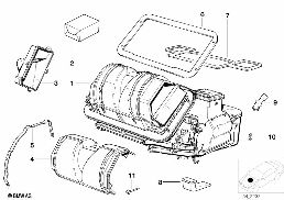 HOUSING PARTS - AIR CONDITIONING diagram for BMW Z3 E36 2.8