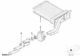 HEATER RADIATOR AIR CONDITIONING diagram for BMW Z3 E36 2.8
