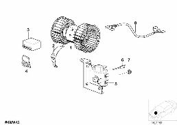 ELECTRIC PARTS FOR AC UNIT diagram for BMW Z3 E36 2.8