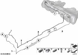 FUEL PIPE AND MOUNTING PARTS