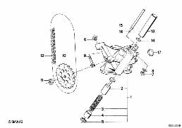 Ölversorgung/Ölpumpe mit Antrieb diagram for BMW 7 Series E32 750iL