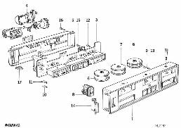 Bedienteil Klimaautomatik diagram for BMW 7 Series E32 750iL