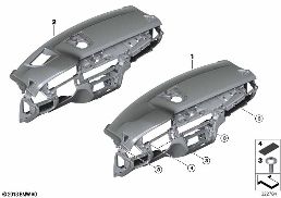 TRIM PANEL DASHBOARD diagram for BMW X5 M F85 X5 M