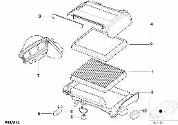 Microfiltre/filtre à charbon actif diagram for BMW 5 Series E39 525td