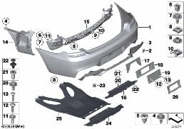 M TRIM, REAR diagram for BMW 6 Series F12 650iX