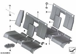 Rembourr./garnissage siège arr. de base diagram for BMW 4 Series F33 LCI 430i