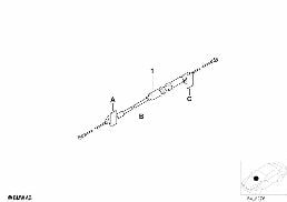 Cable a tir. p regl.clapet de chauffage diagram for BMW 5 Series E39 525td