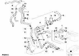 INDEPENDENT HEATING WATER VALVES diagram for BMW 5 Series E39 540i