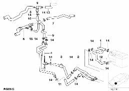Soupapes d'eau chauffage auxiliaire diagram for BMW 5 Series E39 525td