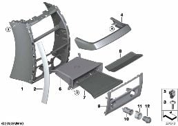 MOUNTING PARTS, CENTER CONSOLE, REAR diagram for BMW 5 Series F07 GT LCI 530dX