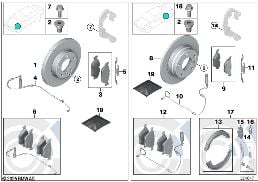 BRAKE SERVICE diagram for BMW 3 Series E46 M3