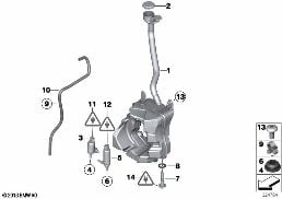 Behälter Scheiben-/Scheinwerferwaschanl. diagram for BMW MINI R56 Cooper