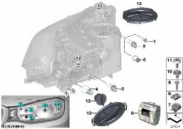 Pièces de projecteur halogène diagram for BMW 3 Series F35 320Li