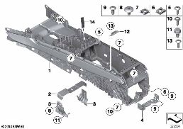 Soporte consola central diagram for BMW 7 Series F02 740Li