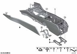 Consola central diagram for BMW 5 Series F10 LCI 530d
