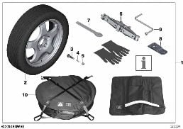 SPARE TIRE SYSTEM diagram for BMW 3 Series E90 LCI 320i