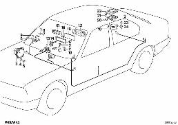 SINGLE COMPONENTS STEREO SYSTEM diagram for BMW 5 Series E34 518i