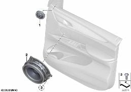 HIGH-END SOUND SYSTEM, DOOR, FRONT diagram for BMW X5 F15 25d