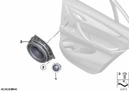 HIGH END SOUND SYSTEM, DOOR, REAR diagram for BMW X5 F15 25d