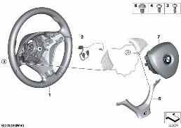 M SPORTS STEER.-WHEEL, AIRBAG, LEATHER diagram for BMW X6 E71 30dX