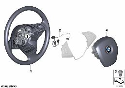 Direksiyon simidi, Deri-Hava yastığı diagram for BMW X5 E70 LCI 35dX