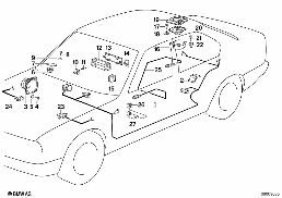 Einzelteile Stereo System diagram for BMW 7 Series E32 750iL