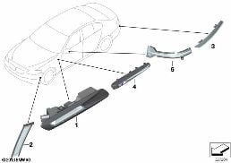 Clignotant addit./ feu gabarit latéral diagram for BMW 5 Series F18 530Li