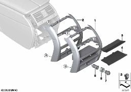 Piezas adosadas consola central detrás diagram for BMW 5 Series F10 LCI 530d