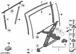 DOOR WINDOW LIFTING MECHANISM REAR