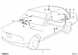 Einzelteile Antennen-Diversity diagram for BMW 7 Series E32 750iL