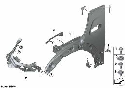 FRONT SIDE PANEL diagram for BMW MINI Cabrio F57 LCI JCW