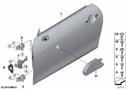 FRONT DOOR-HINGE/DOOR BRAKE diagram for BMW MINI Cabrio F57 LCI JCW
