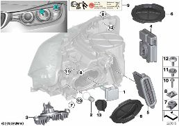 Pièces détachées projecteur xénon diagram for BMW 3 Series F35 320Li