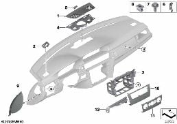 MOUNTING PARTS, I-PANEL, TOP diagram for BMW 3 Series E90 320d