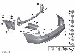 TRIM COVER, REAR diagram for BMW 5 Series F07 GT LCI 530dX