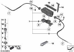 PARKING BRAKE/ACTUATOR diagram for BMW 5 Series F07 GT 530d 155kW