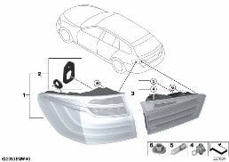 REAR LIGHT diagram for BMW 5 Series F11 LCI 518d